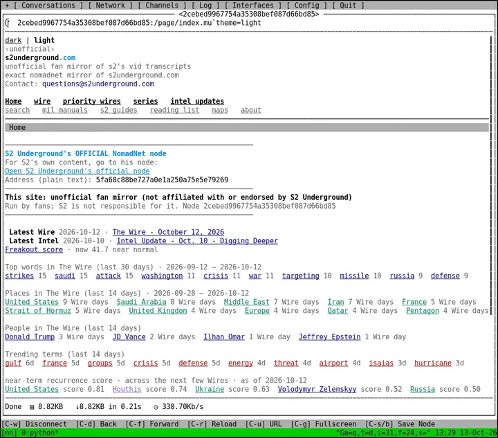 Screenshot 2: mirror home page, light theme, full size