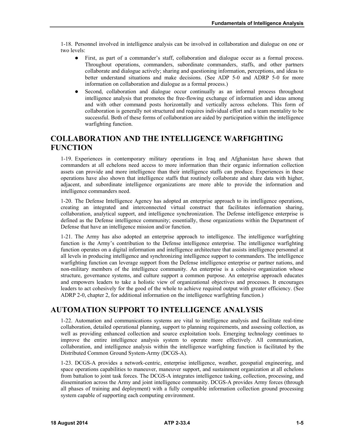 Intelligence Analysis