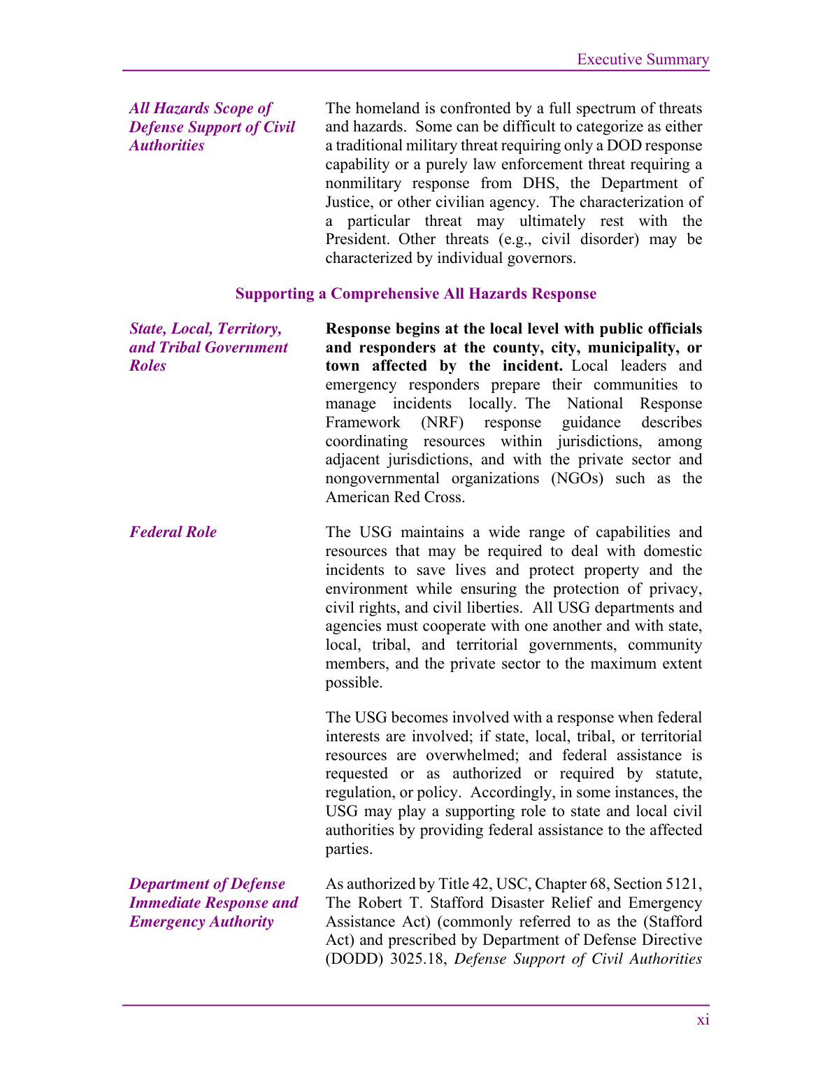 Defense Support of Civil Authorities