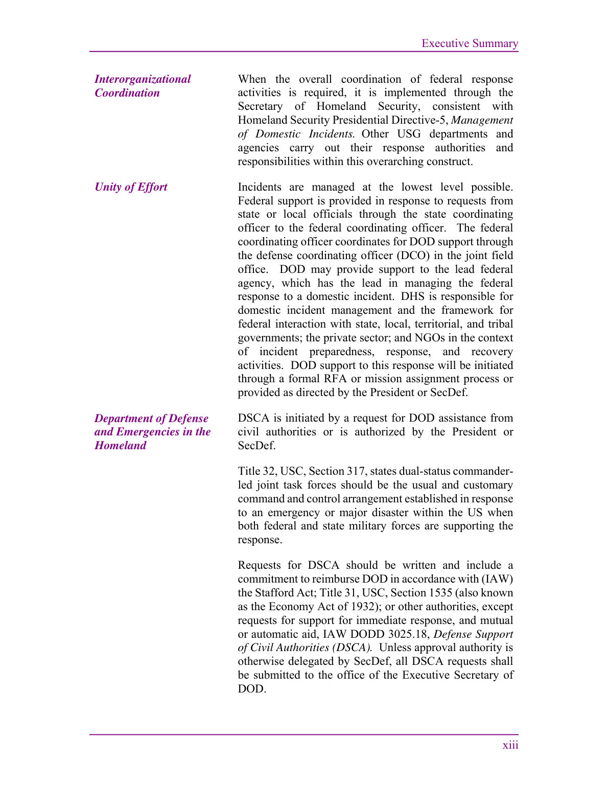 Defense Support of Civil Authorities
