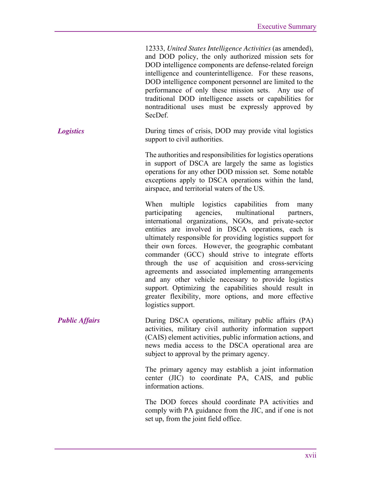 Defense Support of Civil Authorities