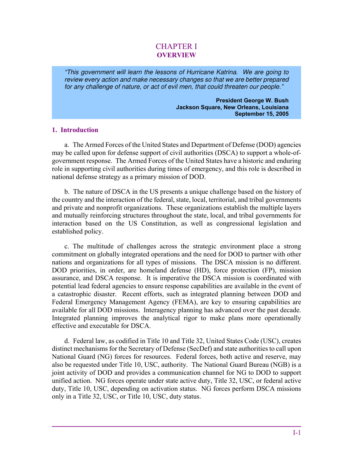 Defense Support of Civil Authorities