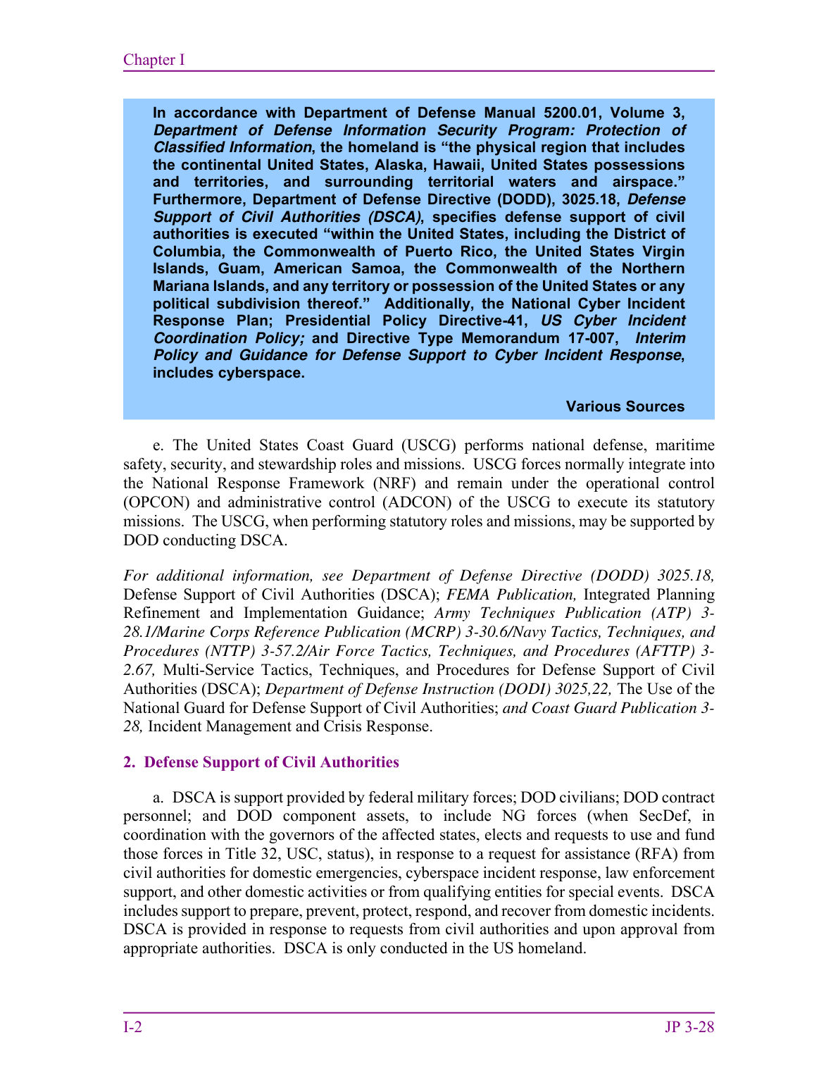 Defense Support of Civil Authorities