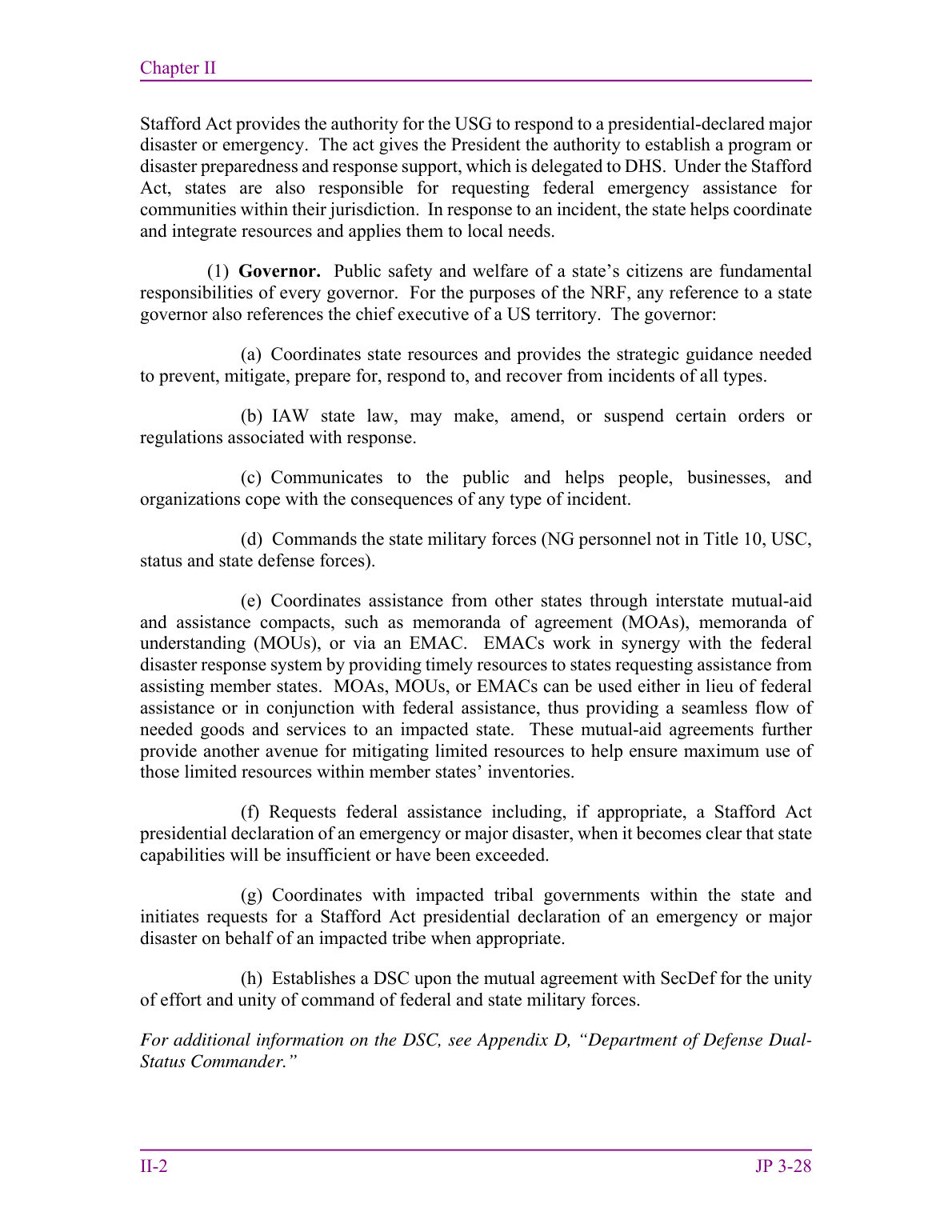 Defense Support of Civil Authorities