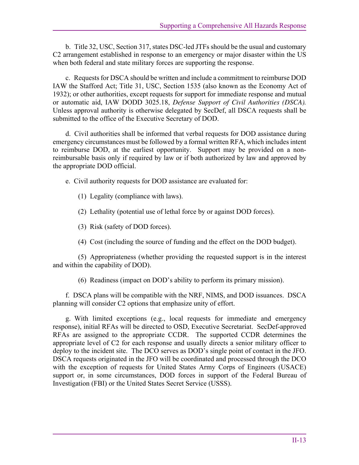 Defense Support of Civil Authorities