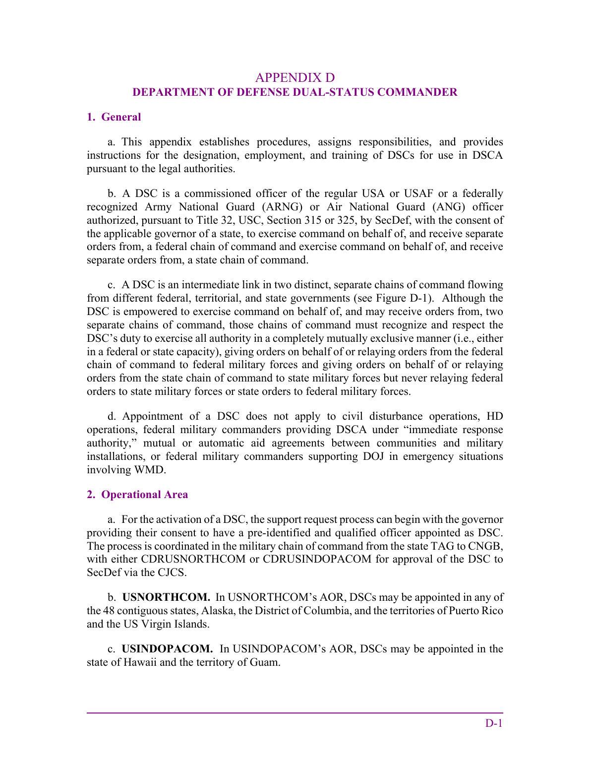 Defense Support of Civil Authorities