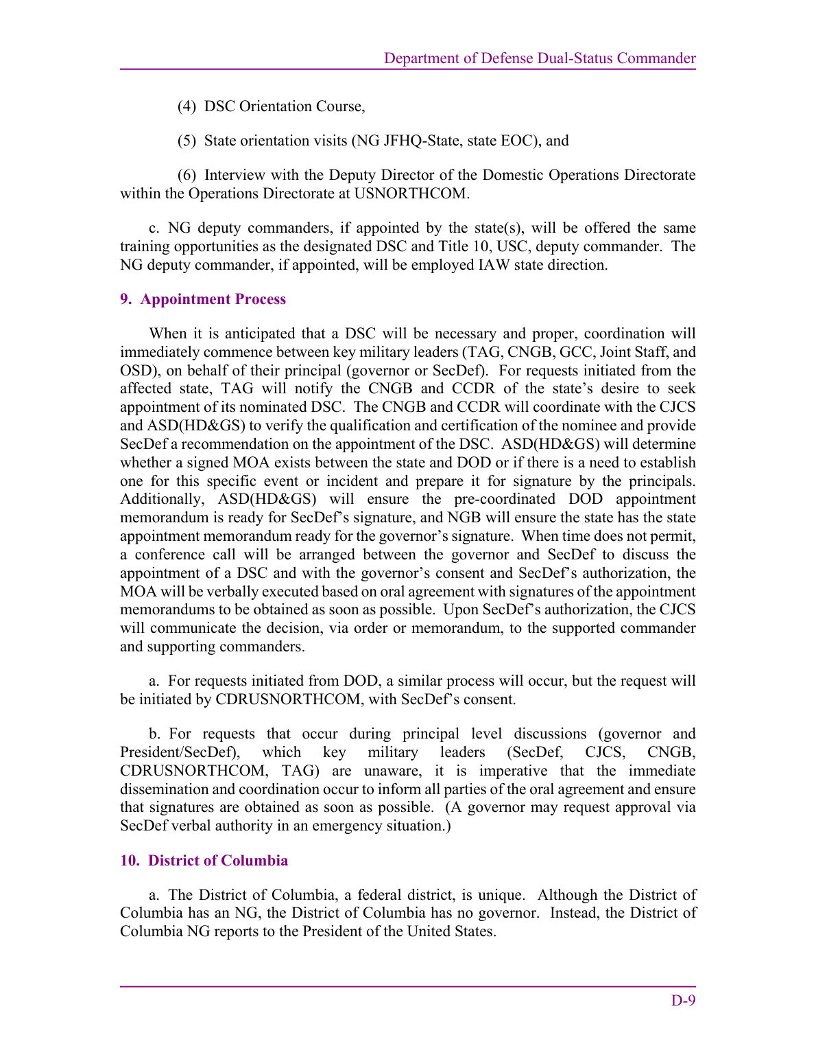 Defense Support of Civil Authorities