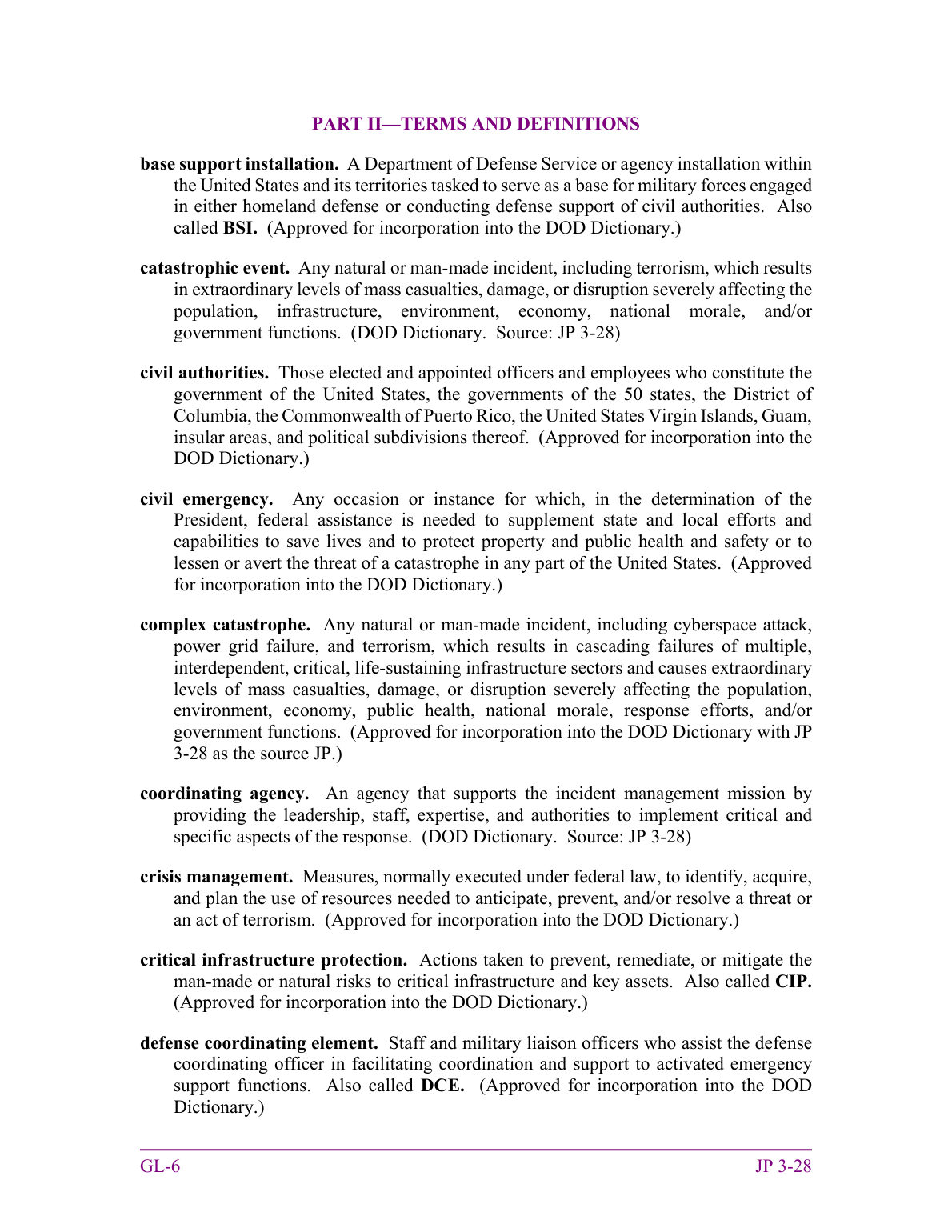 Defense Support of Civil Authorities