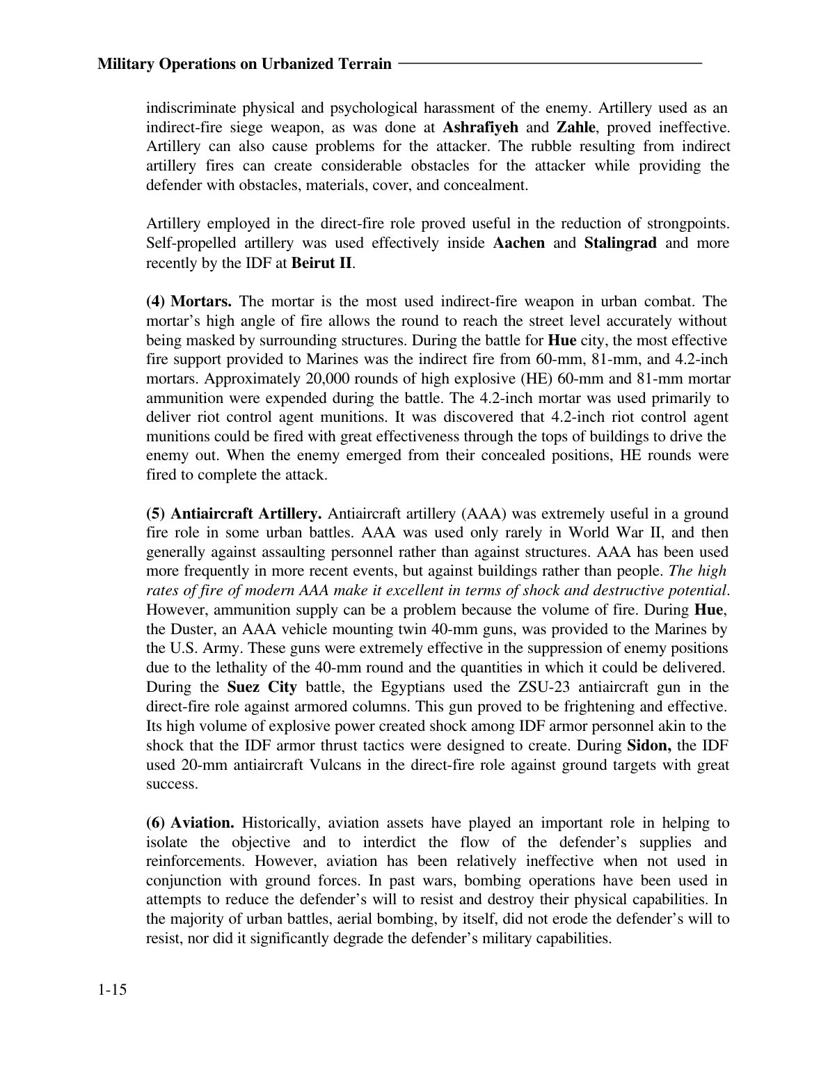 Military Operations on Urbanized Terrain (MOUT)