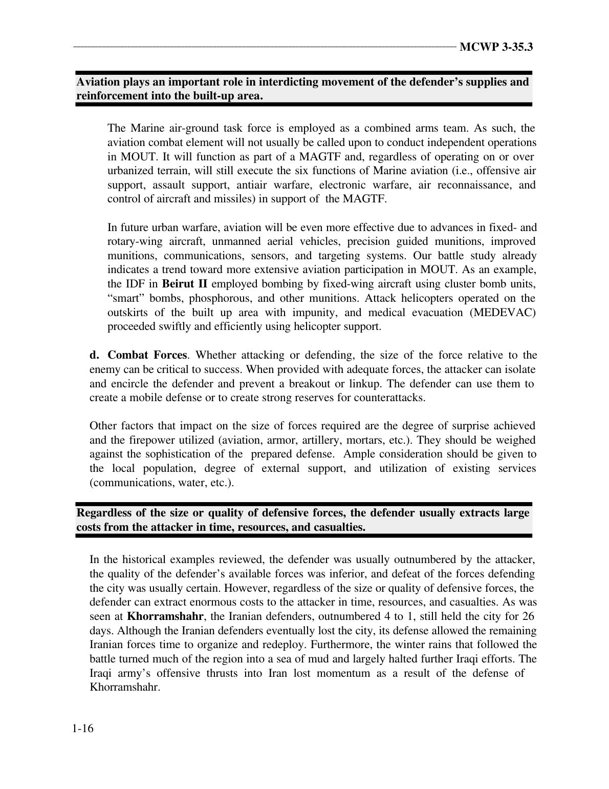 Military Operations on Urbanized Terrain (MOUT)