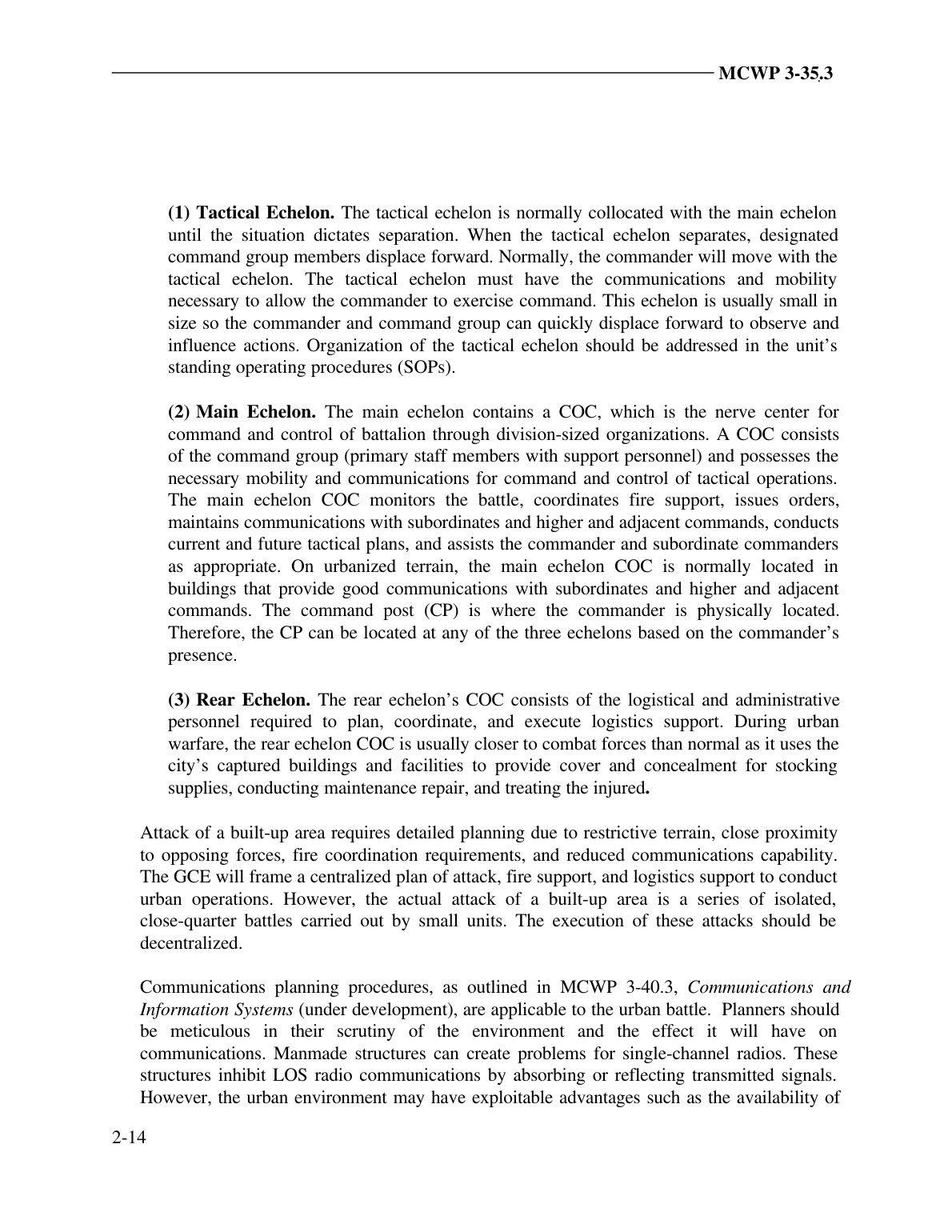 Military Operations on Urbanized Terrain (MOUT)