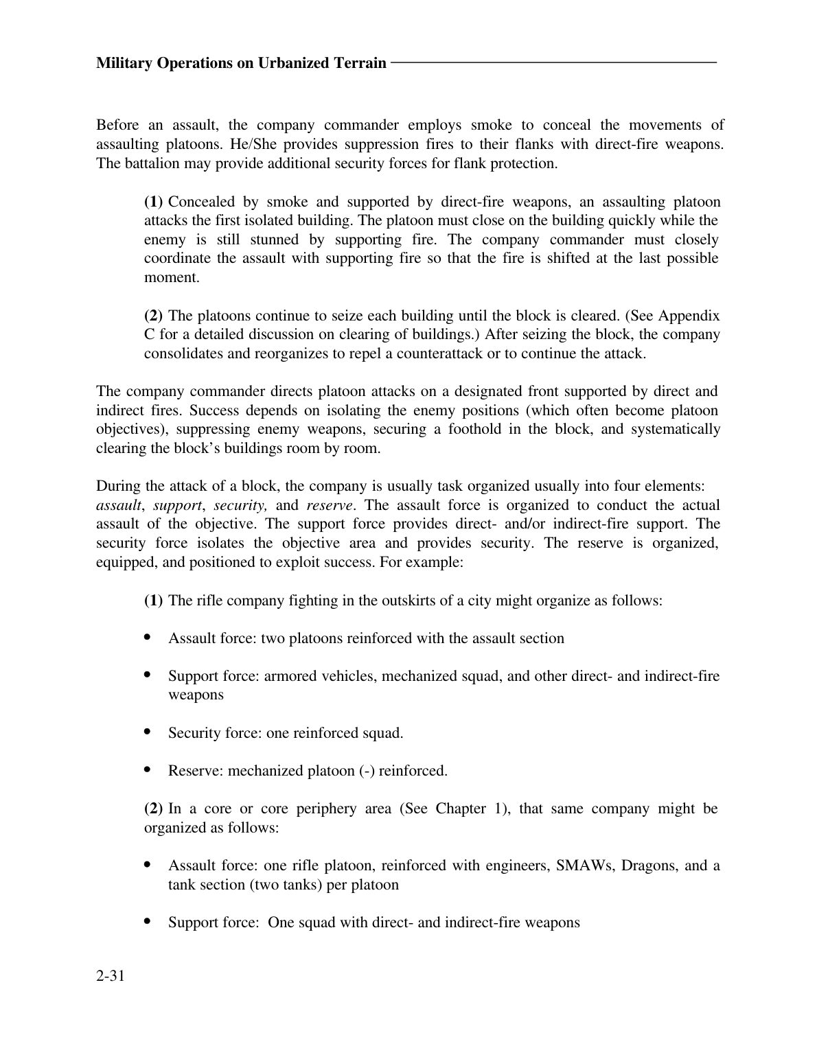 Military Operations on Urbanized Terrain (MOUT)