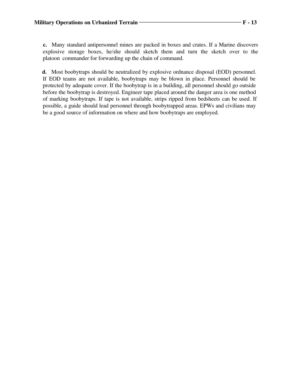 Military Operations on Urbanized Terrain (MOUT)